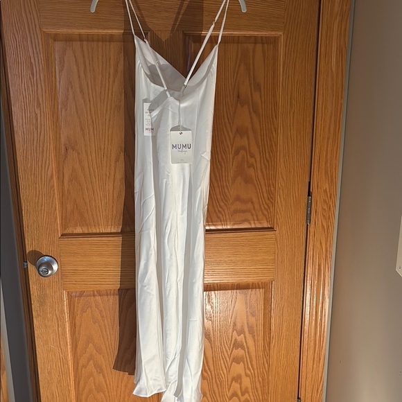 NWT Show Me Your MuMu White Sweetheart Slip Midi Dress Small - Picture 5 of 9